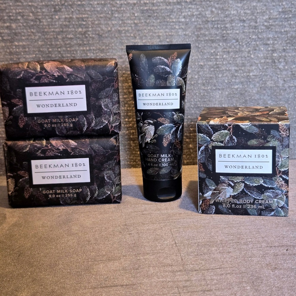 Beekman 1802 Wonderland Goat Milk Soap Body Cream Hand Cream 4pc Gift Set NEW